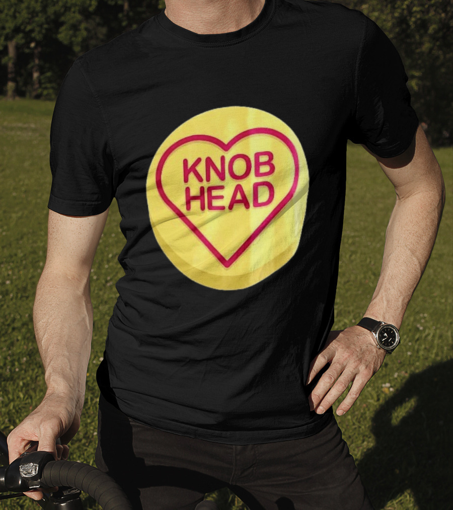 Knob Head Love Hearts Yellow Round T-Shirt