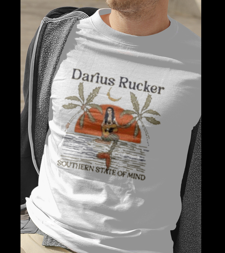 Darius Rucker Southern State Of Mind Mermaid Palm Trees Sunset Scene T-Shirt