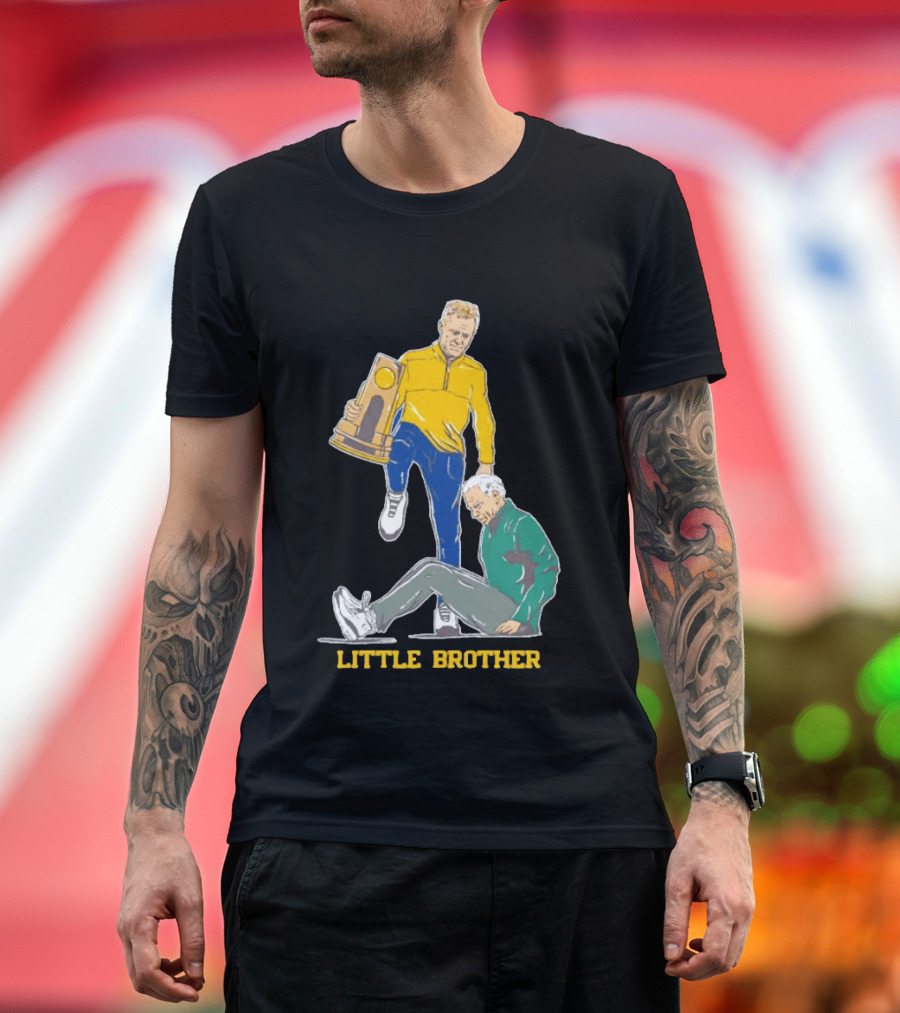 Michigan Wolverines Little Brother Dusty May Stepover Trophy Moment T-Shirt