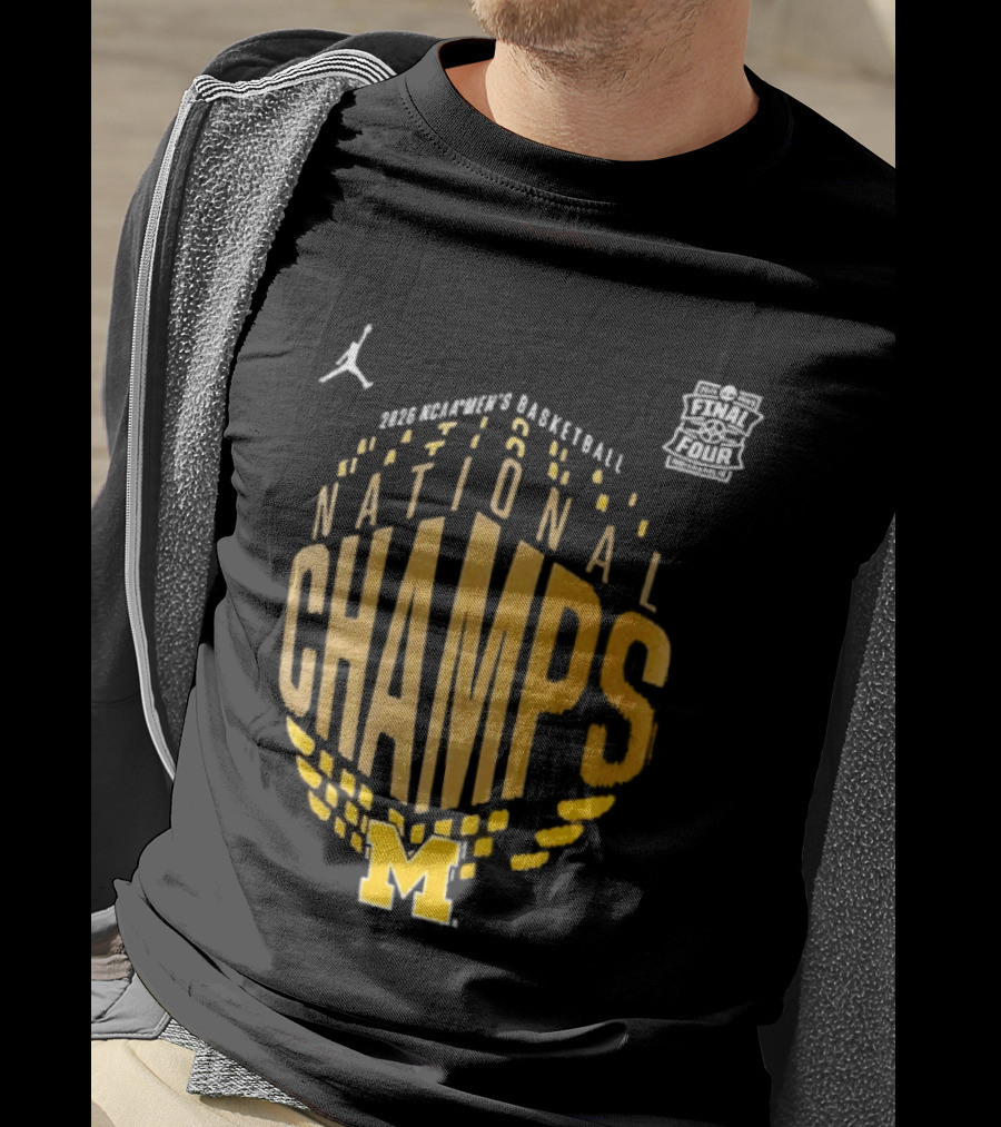 2026 Michigan Wolverines Men's Basketball National Champs Locker Room T-Shirt