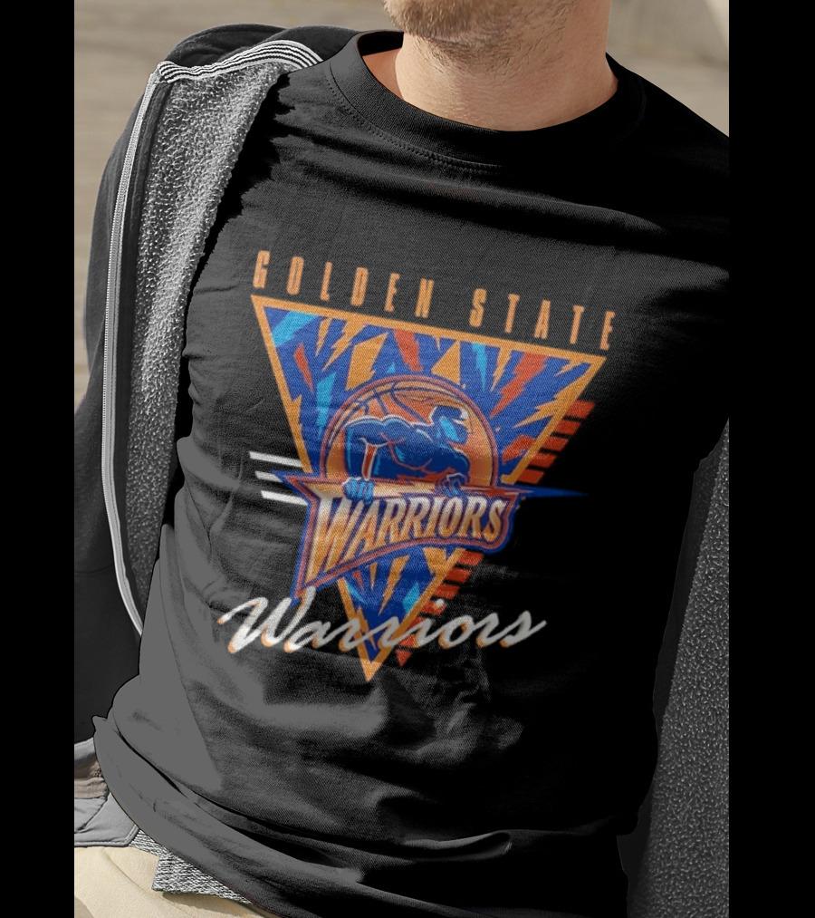 Mitchell & Ness Black Golden State Warriors Worldwide Collection Tri Vintage Team T-Shirt