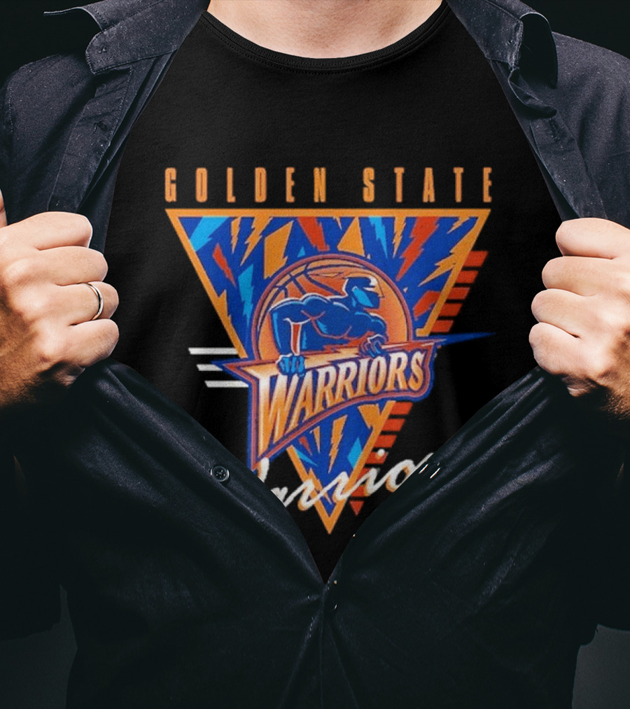 Mitchell & Ness Black Golden State Warriors Worldwide Collection Tri Vintage Team T-Shirt