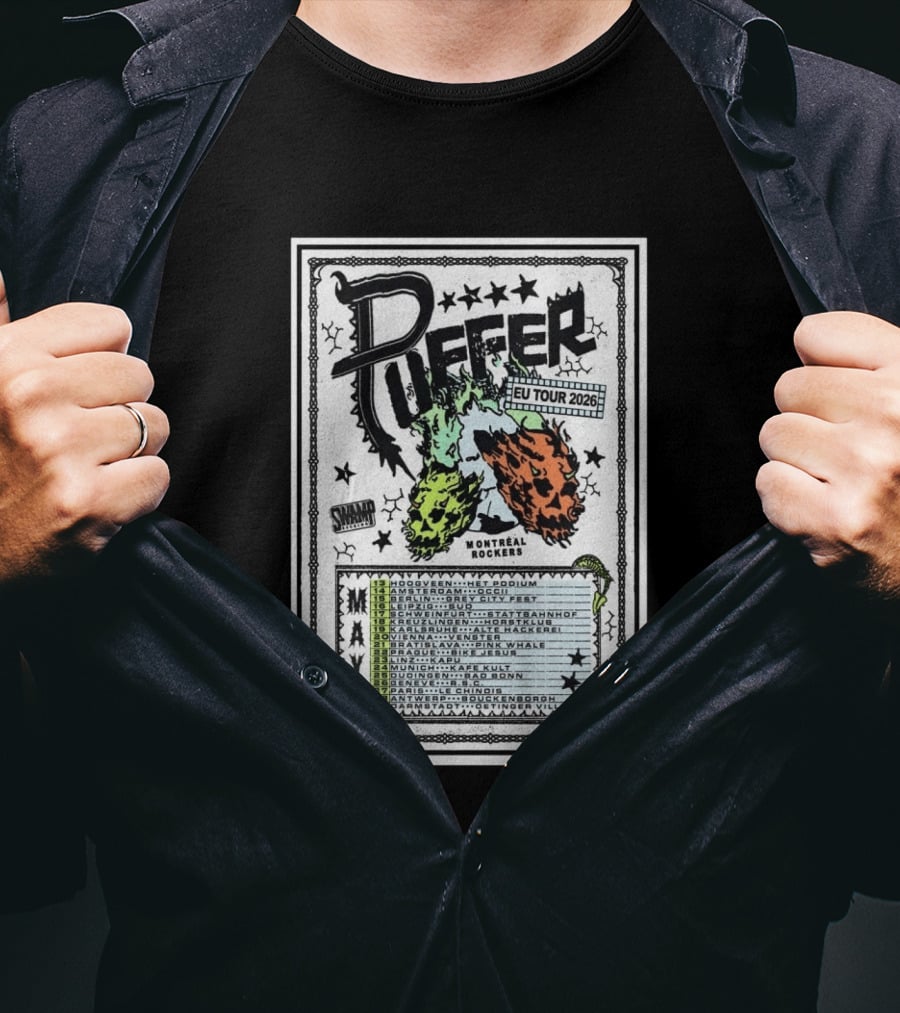 Puffer EU Tour 2026 Montréal Rockers May Dates And Venues T-Shirt