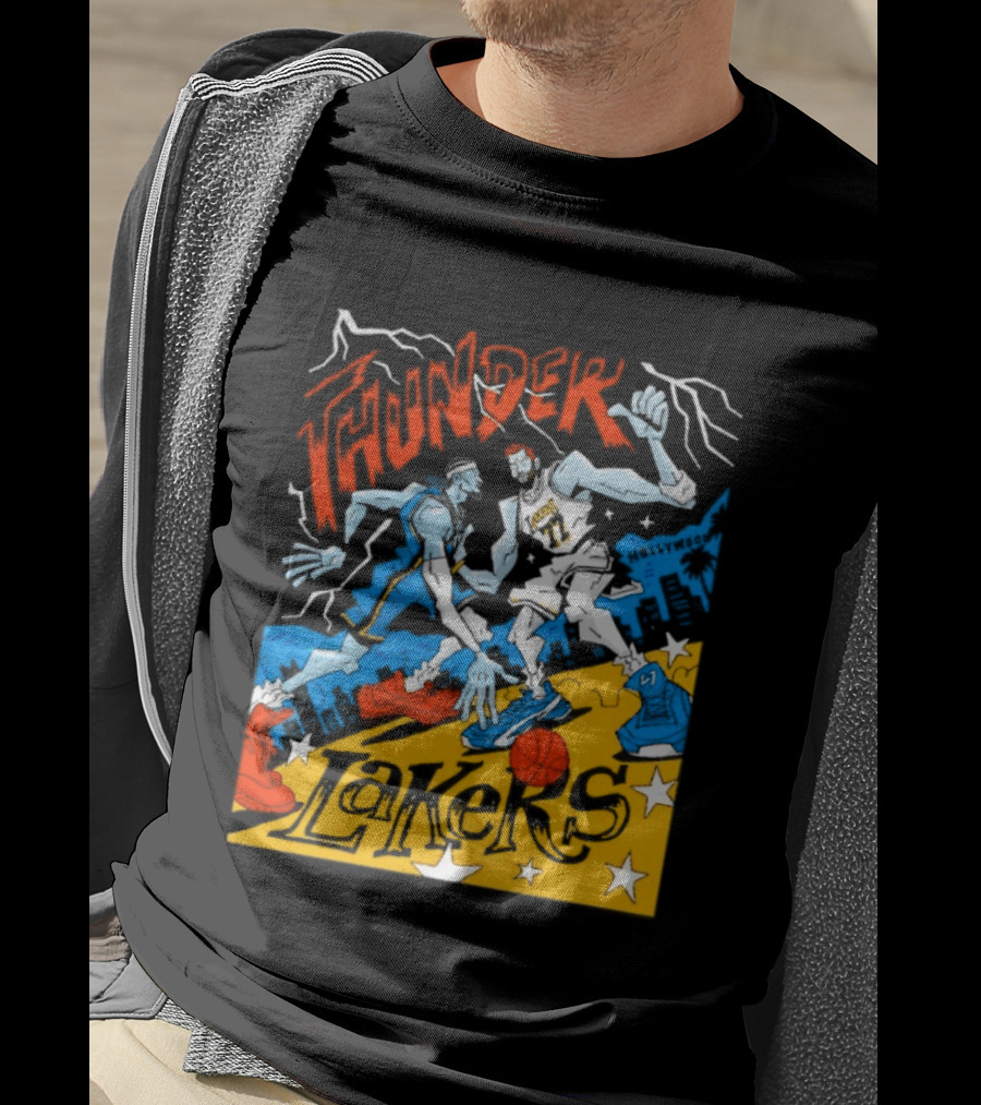 Shai Gilgeous Alexander Thunder Vs Luka Doncic Lakers MVP Cartoon Showdown T-Shirt