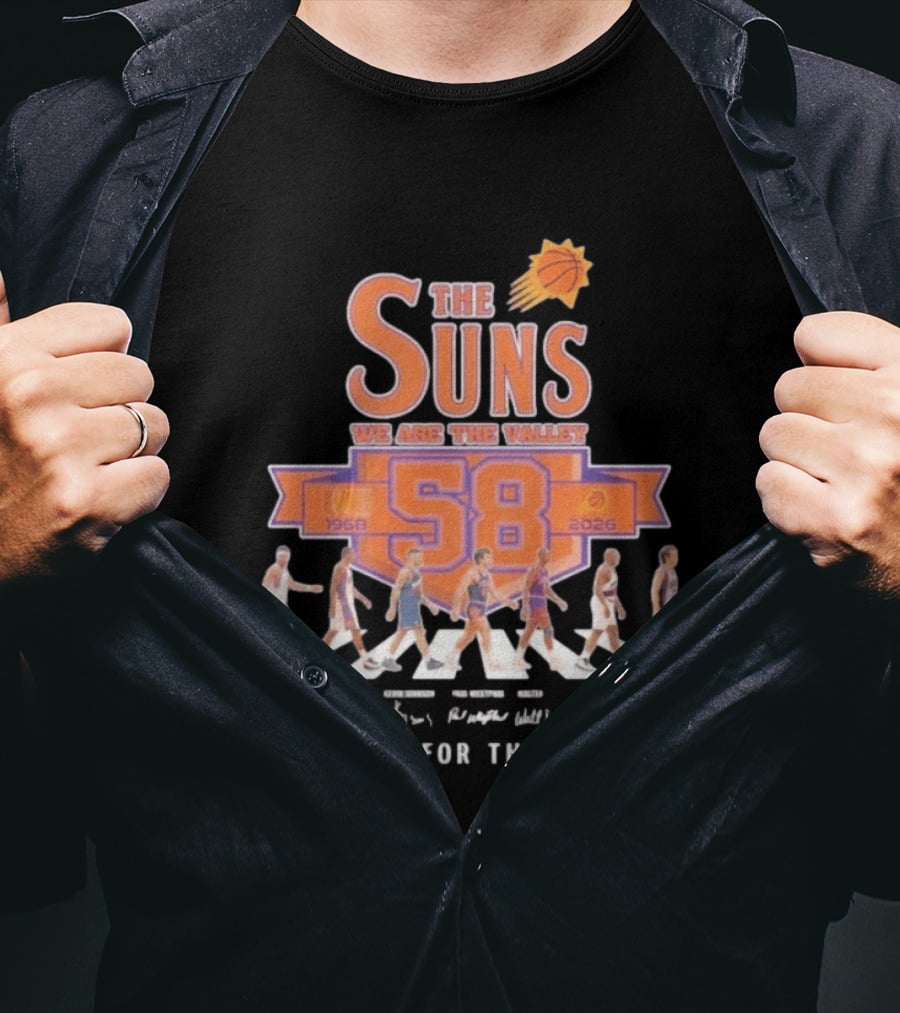 Phoenix Suns We Are The Valley 58th Anniversary 1968 2026 Abbey Road Basketball Thank You For The Memories T-Shirt