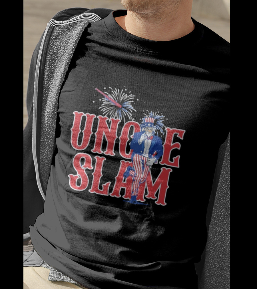 Uncle Slam Aaron Judge Team USA 2026 World Baseball Classic Uncle Sam Fireworks T-Shirt