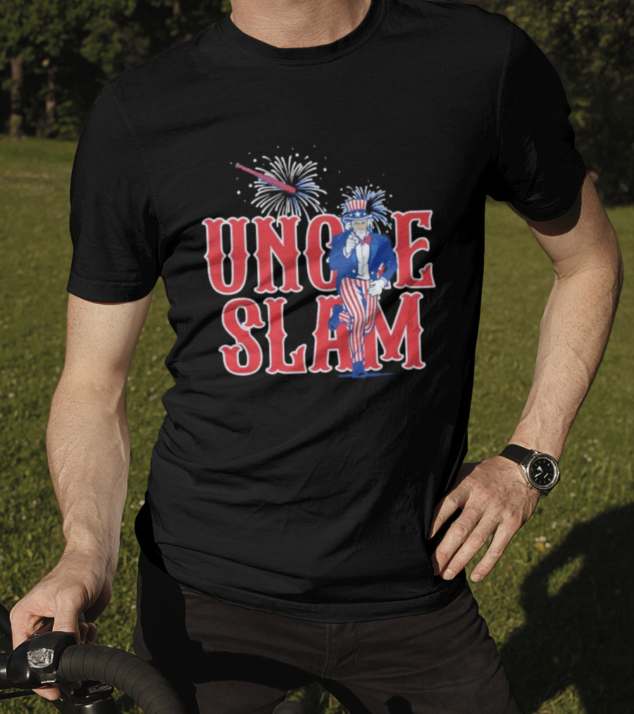 Uncle Slam Aaron Judge Team USA 2026 World Baseball Classic Uncle Sam Fireworks T-Shirt