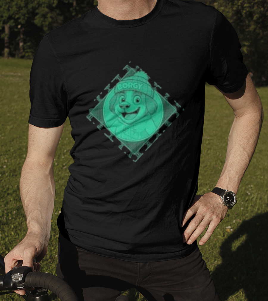Borgy Borgy Greenlines Puzzle Dog With Beanie T-Shirt