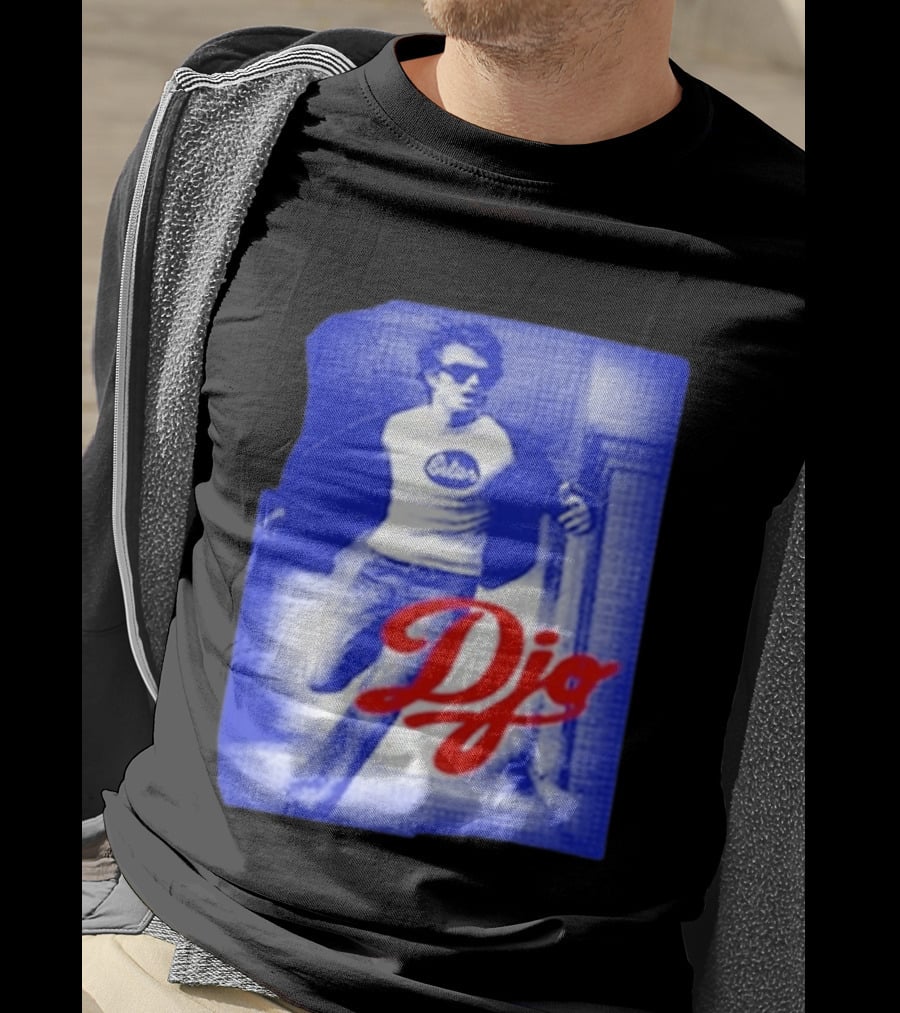 DJO Oficial Tienda Lollapalooza Estilo Vintage Azul Rojo T-Shirt