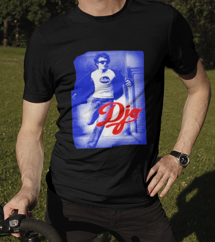 DJO Oficial Tienda Lollapalooza Estilo Vintage Azul Rojo T-Shirt