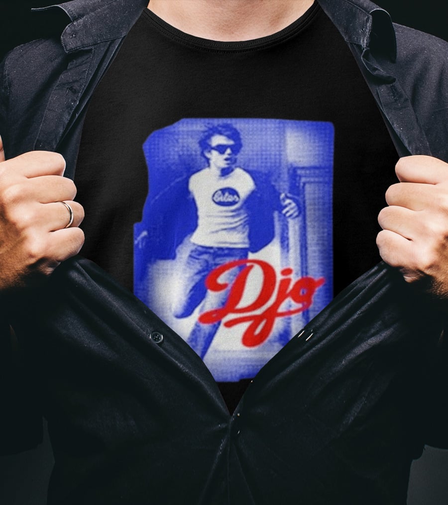 DJO Oficial Tienda Lollapalooza Estilo Vintage Azul Rojo T-Shirt