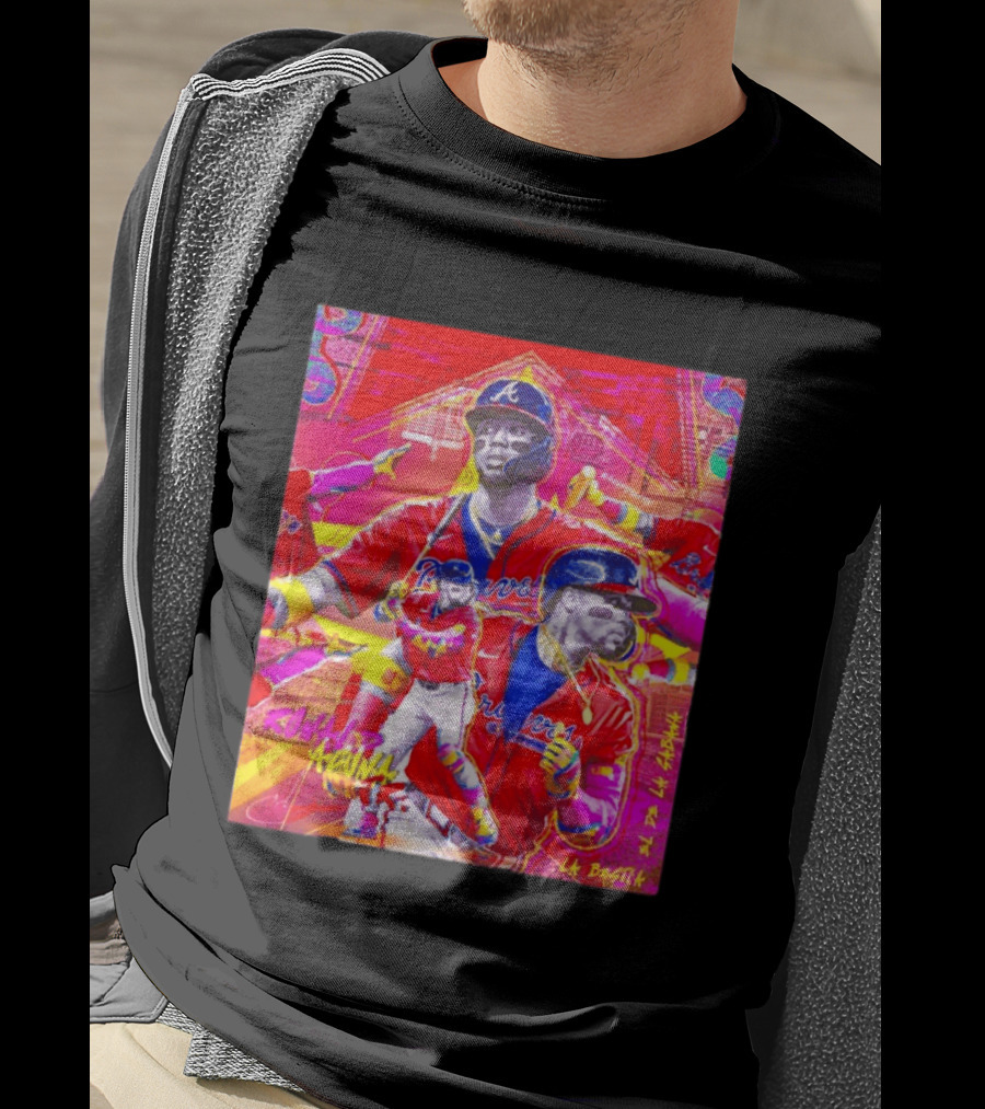 Ronald Acuña Jr Braves Atlanta Red Jersey Baseball Star Collage T-Shirt