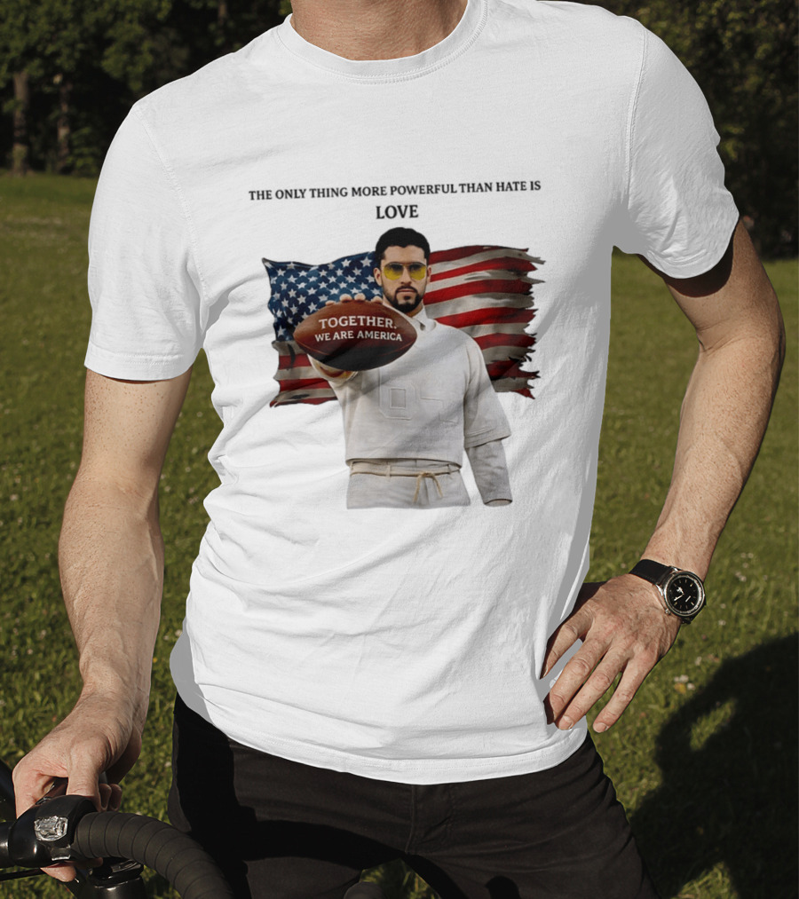 Bad Bunny Together We Are America The Only Thing More Powerful Than Hate Is Love T-Shirt