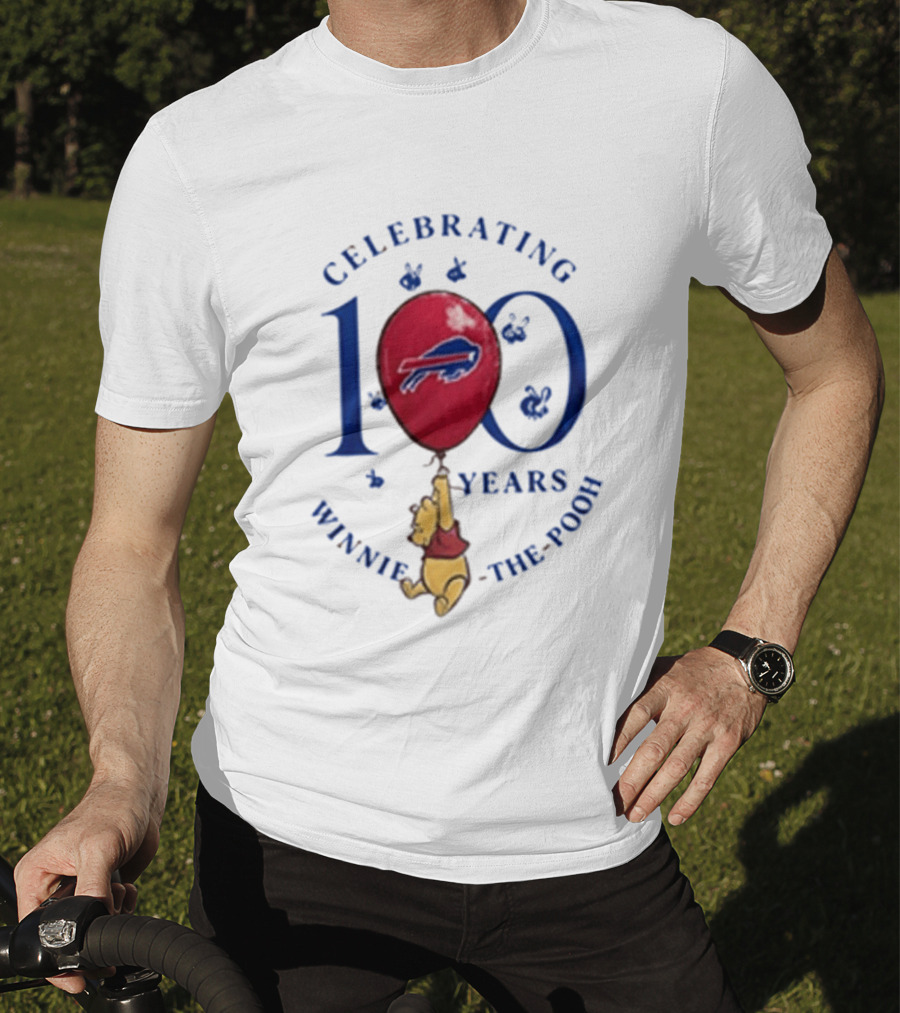 Celebrating 100 Years Winnie The Pooh Buffalo Bills Balloon T-Shirt