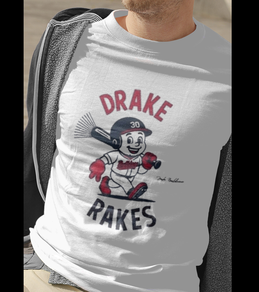 Drake Rakes Baseball Character With Number 30 And Rake Bat T-Shirt