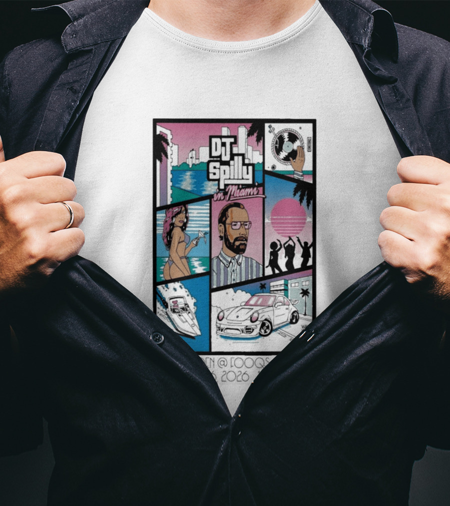 DJ Spilly In Miami March 6 2026 Iconic Nightlife Vibes T-Shirt