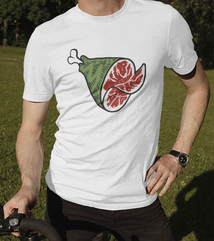 Ham Bone Cartoon Illustration Vintage Retro Clip T-Shirt