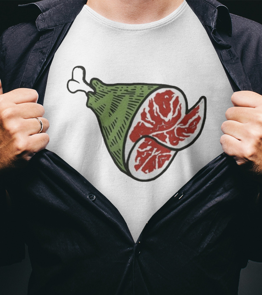 Ham Bone Cartoon Illustration Vintage Retro Clip T-Shirt