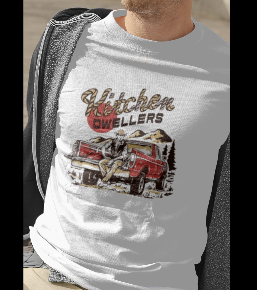 Kitchen Dwellers Tour 2026 Vintage Pickup Mountain Scene T-Shirt