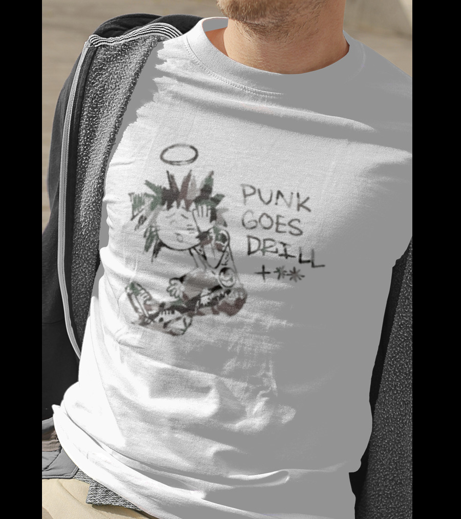 Punk Goes Drill Anniversary Halo Angel Drawing T-Shirt