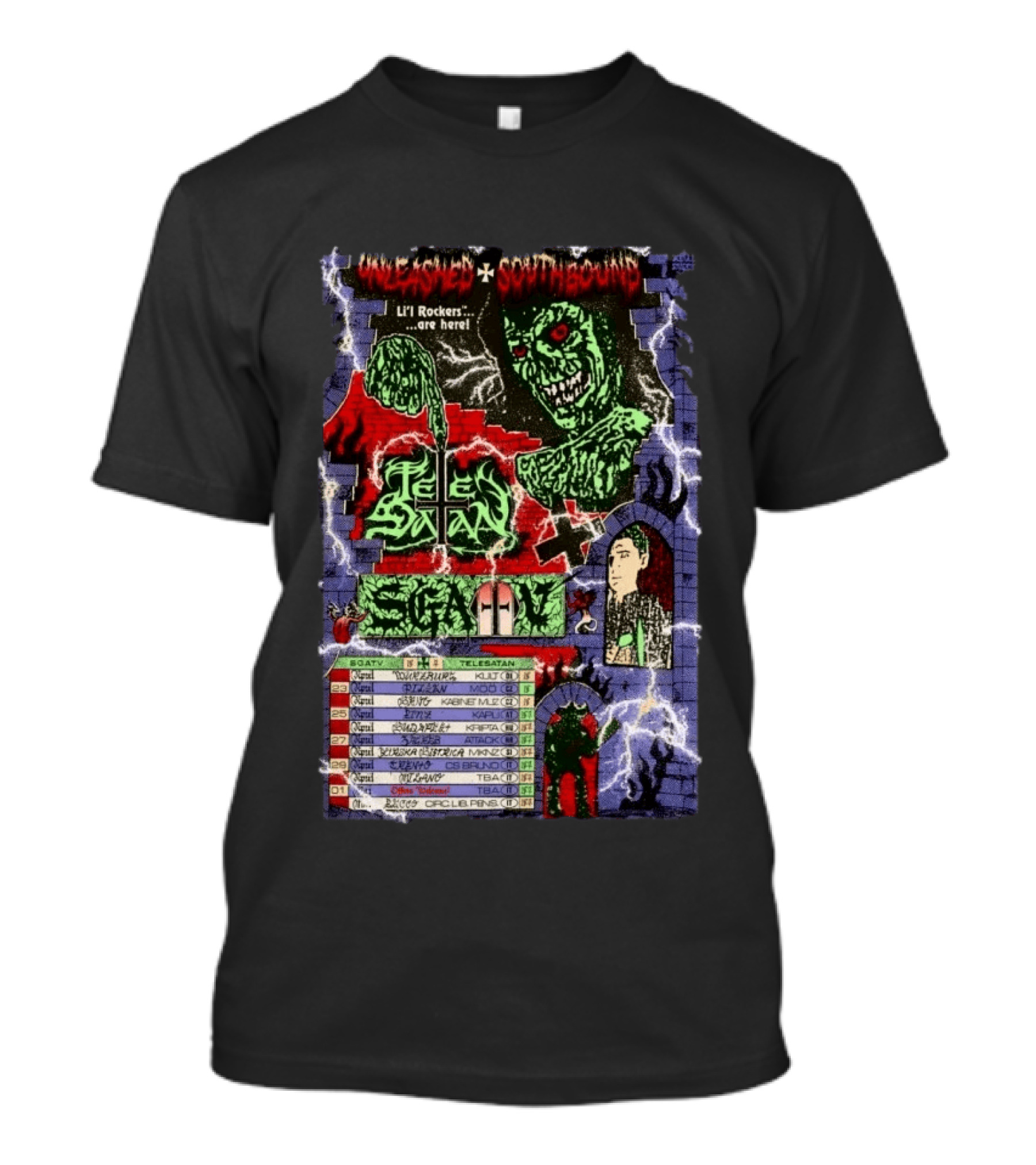 Unleashed Southbound Telesatan Tour 2026 Lil' Rockers Scary Dates T-Shirt