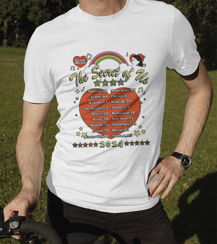The Secret Of Us Tour 2024 Dates And Cities List With Rainbow And Stars T-Shirt