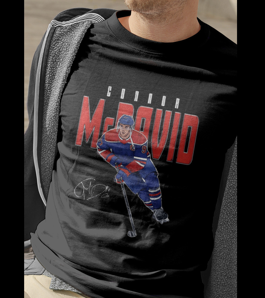 Connor McDavid Number 97 Edmonton Oilers NHL Hockey Player T-Shirt