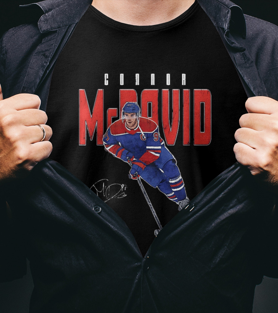 Connor McDavid Number 97 Edmonton Oilers NHL Hockey Player T-Shirt