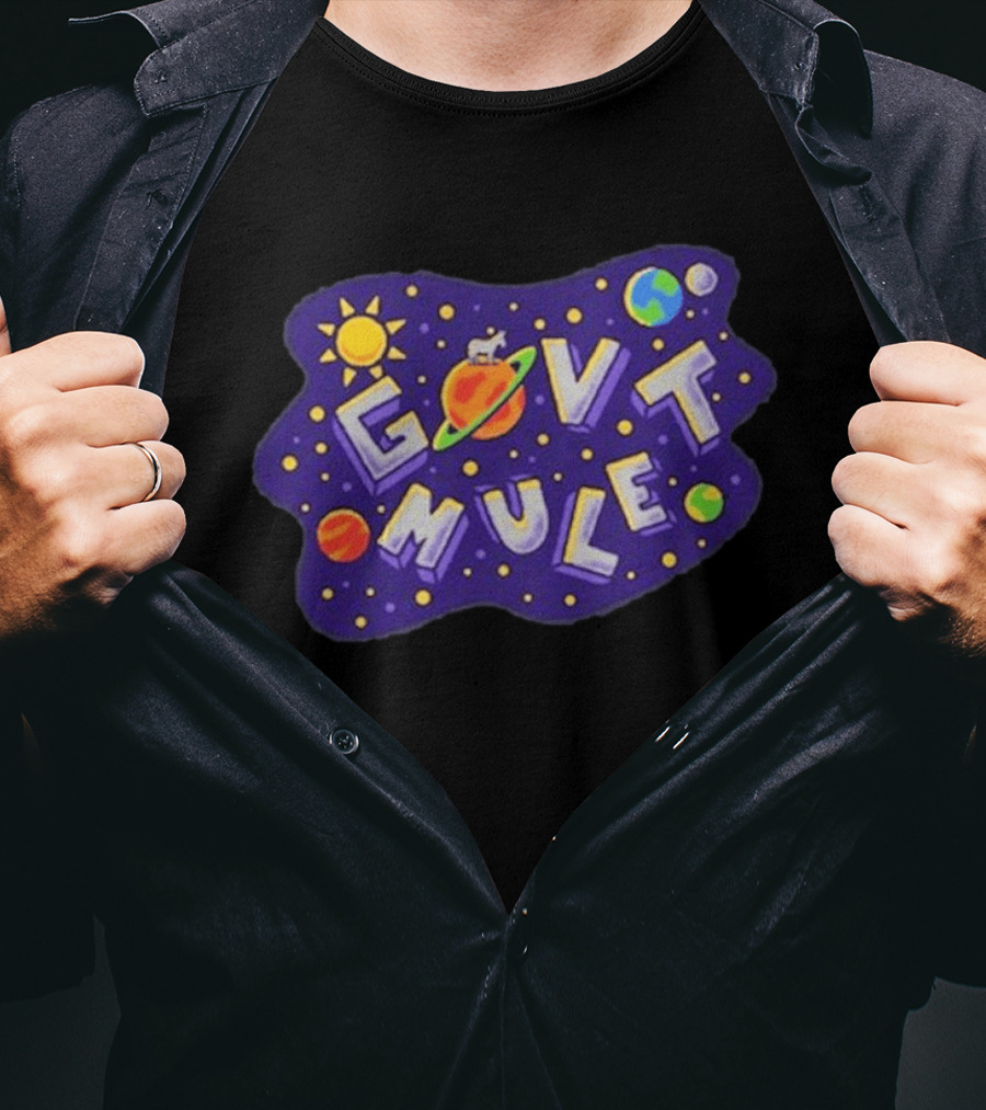 Gov't Mule Space Theme Spring Tour 2026 Solar System Planets T-Shirt