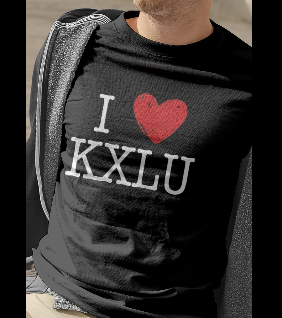 I Love KXLU Radio Station Red Heart T-Shirt