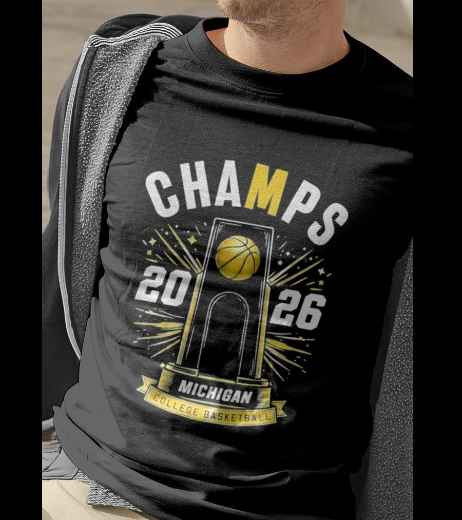 Michigan B.A.S. Champs 2026 College Basketball Victory T-Shirt