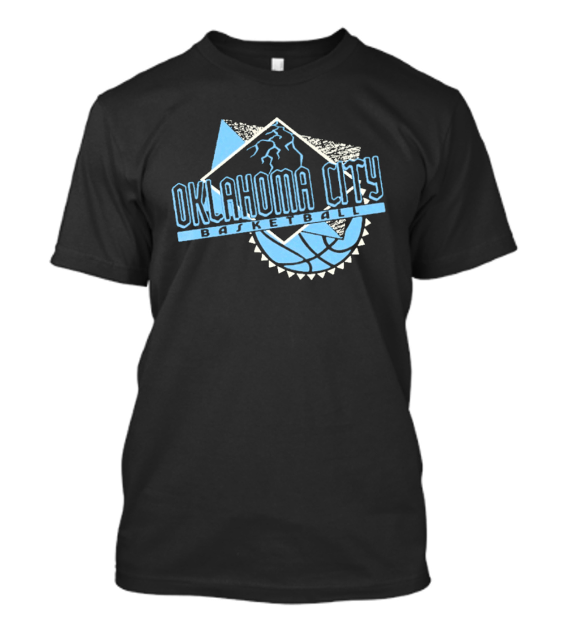 Oklahoma City Basketball Mountain And Basketball Hoop T-Shirt