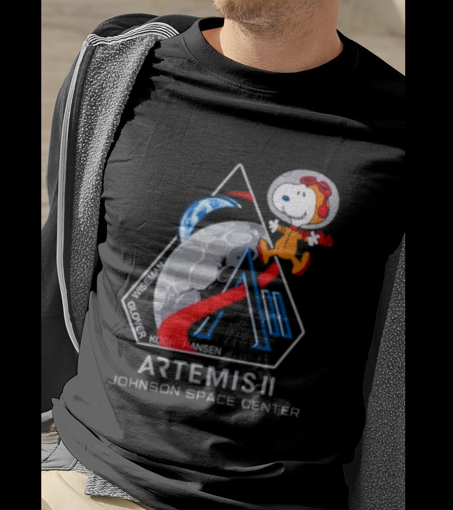 Artemis II Snoopy Johnson Space Center NASA Moon Mission T-Shirt