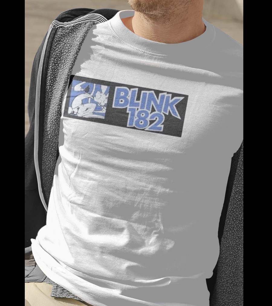 Blink 182 Limited Edition Blue White Cartoon Art 25 Box T-Shirt