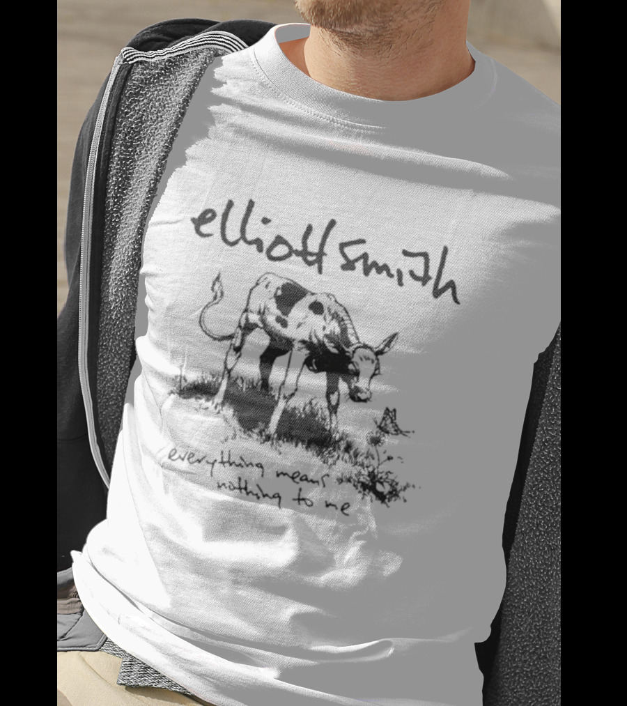 Elliott Smith Farewell Transmission Prints Anything Means Nothing To Me Cow Sketch T-Shirt