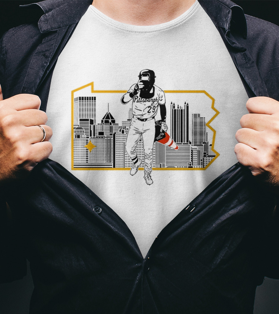 Fear The Cone Ryan O'Hearn Pittsburgh Pirates Baseball Pennsylvania Skyline T-Shirt