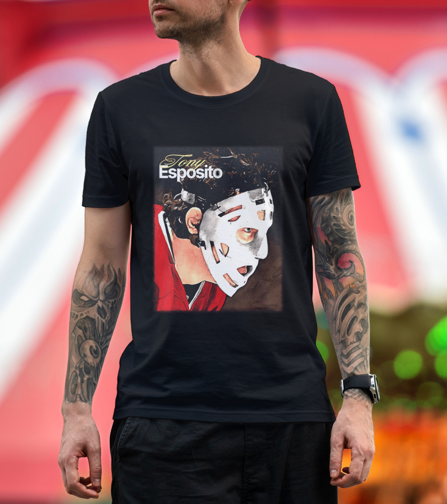 Tony Esposito Chicago Blackhawks NHL Mask Retro Hockey T-Shirt