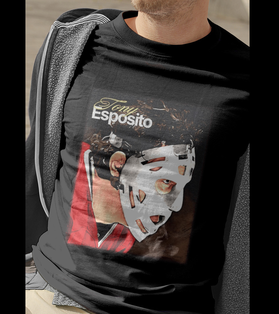 Tony Esposito Chicago Blackhawks NHL Mask Retro Hockey T-Shirt