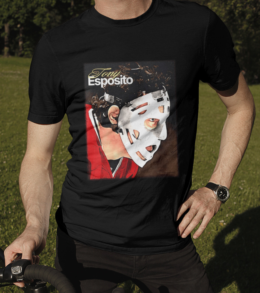 Tony Esposito Chicago Blackhawks NHL Mask Retro Hockey T-Shirt