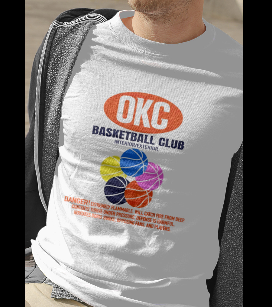 OKC Basketball Club Five Color Interior Exterior Balls T-Shirt