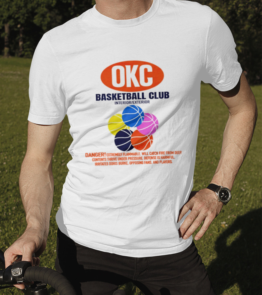 OKC Basketball Club Five Color Interior Exterior Balls T-Shirt