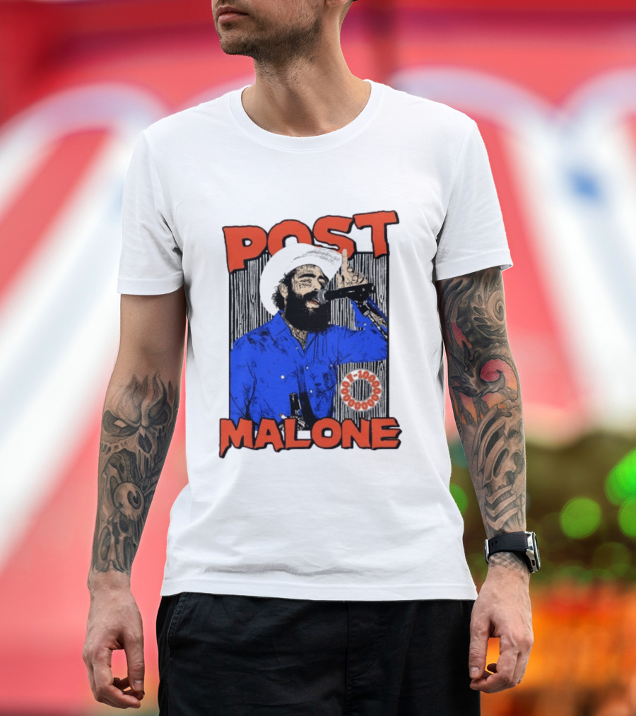 Post Malone Western Cowboy Singer Music Performance T-Shirt