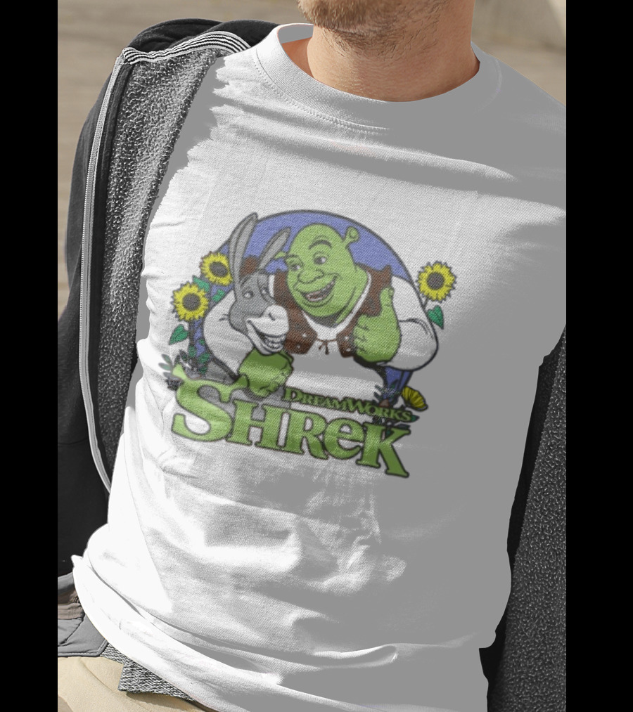 Shrek Donkey Thumbs Up Sunflowers DreamWorks T-Shirt