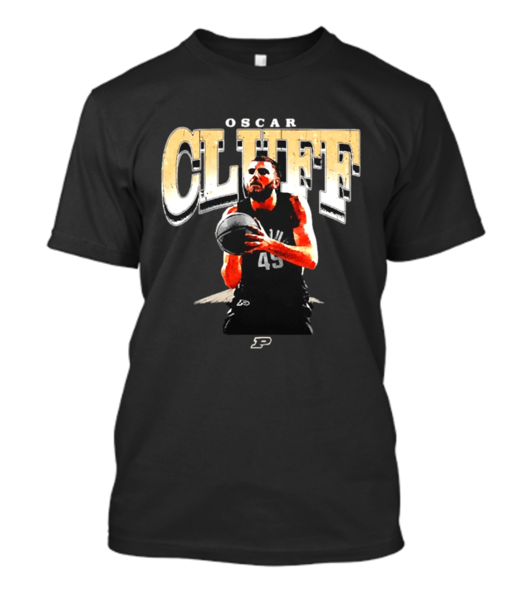 Oscar Cluff Purdue Boilermakers Basketball Player Number 45 T-Shirt