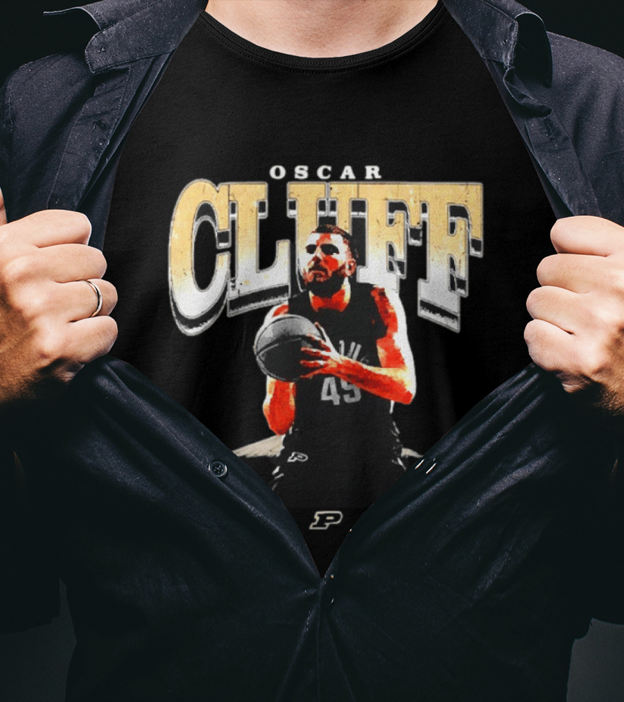 Oscar Cluff Purdue Boilermakers Basketball Player Number 45 T-Shirt