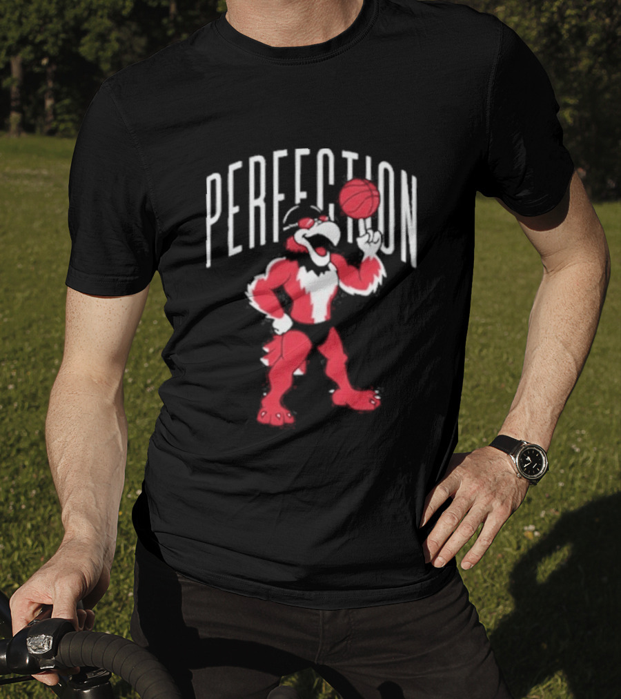 Perfection Basketball Mascot Red And White T-Shirt