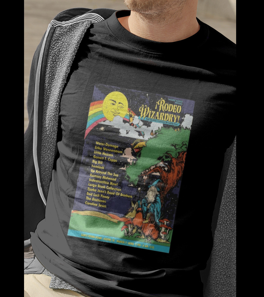 Rodeo Wizardry Show Austin March 7 2026 Music Lineup And Fantasy Artwork Sam's Town Point Event T-Shirt