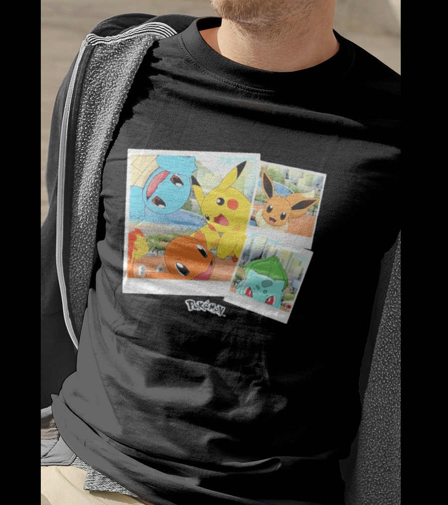 Pokemon Squirtle Pikachu Charmander Waterfront Adventure T-Shirt