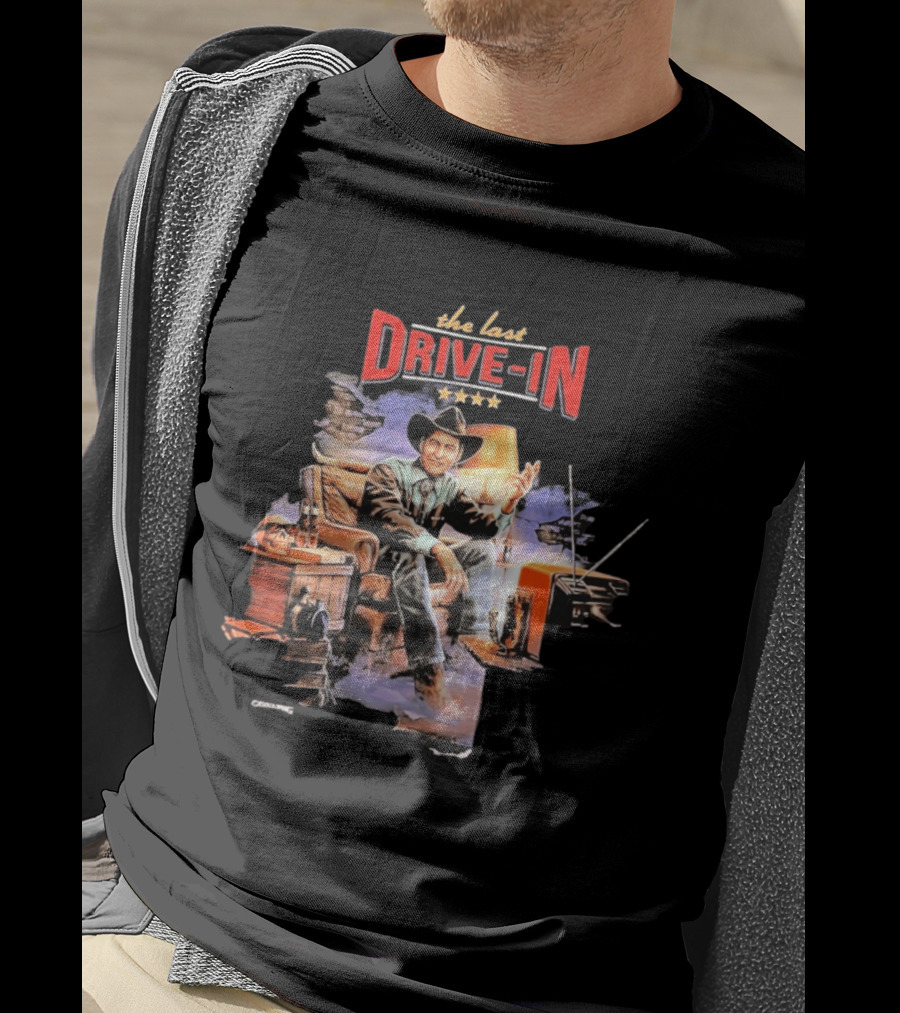 The Last Drive In Cowboy Host With Retro TV And Classic Horror Vibes T-Shirt