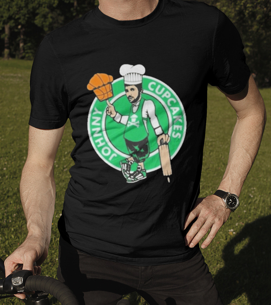 Johnny Cupcakes Chef Basketball Player With Rolling Pin And Basketball Cupcake T-Shirt